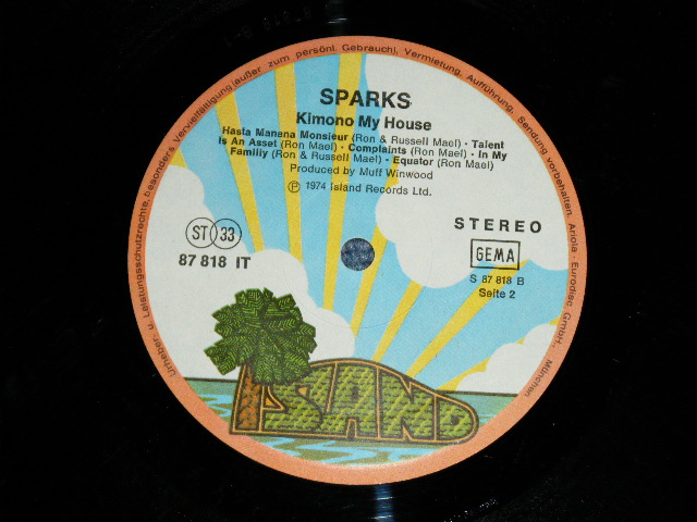 画像: SPARKS - KIMONO MY HOUSE  ( Ex+++/Ex+++)  / 1974  WEST-GERMANY GERMAN  ORIGINAL  Used LP