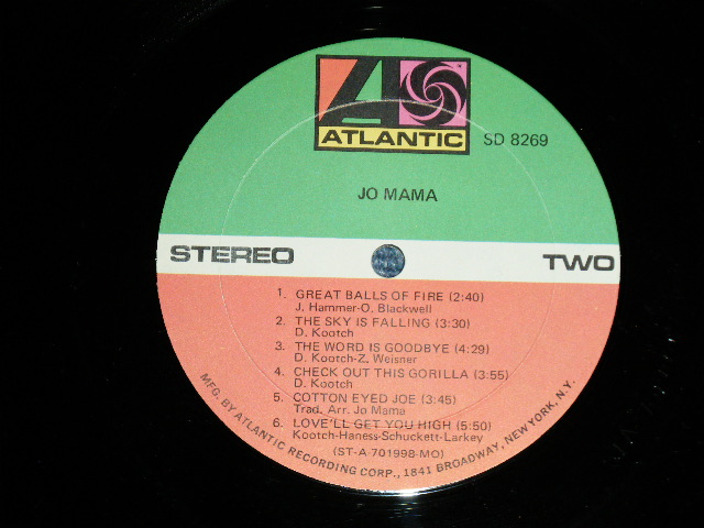 画像: JO MAMA - JO MAMA ( 'PIZZA HOUSE' )(VG++/Ex++) / 1970 US AMERICA ORIGINAL "1841 BROADWAY Label" Used LP 