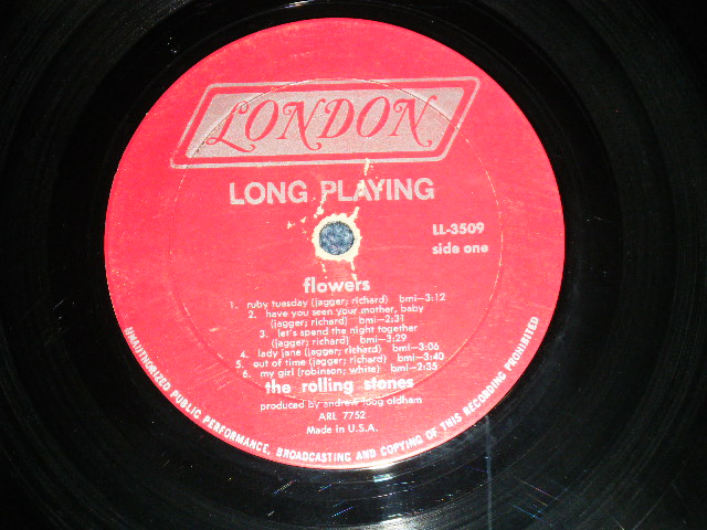画像: ROLLING STONES -  FLOWERS ( Ex+/Ex+) (Matrix# A) ARL 7752-1M / B) ARL 7753-1M  )  / 1967 VERSION  US AMERICA  2nd Press "RED with Boxed 'LONDON' Label"  MONO  Used LP