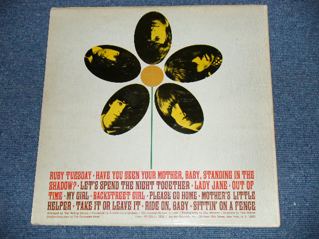 画像: ROLLING STONES -  FLOWERS (Matrix# A) ZAL 7752-1M Bell Sound MR / B) ZAL 7753-1M Bell Sound MR ) ( Ex+/Ex+ Looks:Ex+ )  / 1967 US AMERICA ORIGINAL "DARK BLUE with Boxed 'LONDON' Label" "ADDRESS CREDIT at Bottom Label" STEREO Used LP