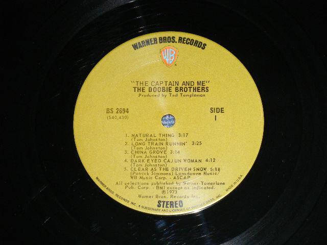 画像: DOOBIE BROTHERS  -  THE CAPTAIN AND ME ( VG+++/Ex+) / 1973 US AMERICA ORIGINAL  1st Press "GREEN with 'WB' on TOP Label" Used LP 