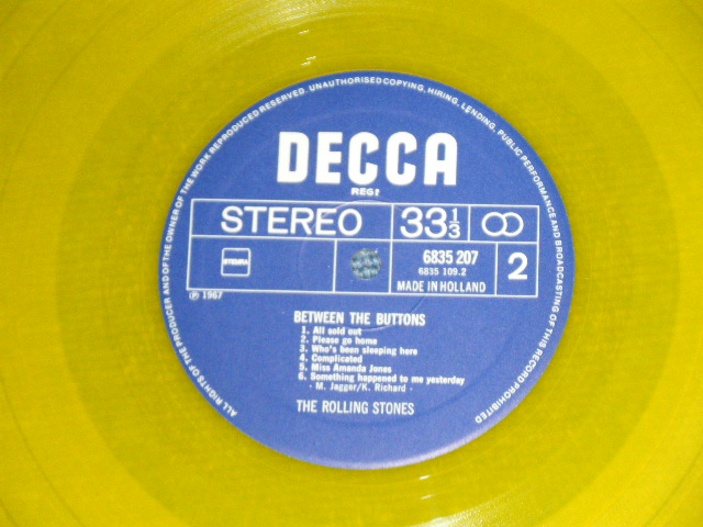 画像: ROLLING STONES - BETWEEN THE BUTTONS ( Ex+++/MINT- )  /  HOLLAND Limited "YELLOW WAX Vinyl" Used LP 