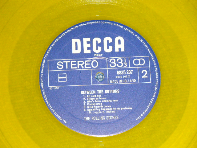 画像: ROLLING STONES - BETWEEN THE BUTTONS ( Ex++/MINT- )  /  HOLLAND Limited "YELLOW WAX Vinyl" Used LP 