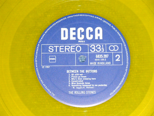 画像: ROLLING STONES - BETWEEN THE BUTTONS ( MINT-/MINT- )  /  HOLLAND Limited "YELLOW WAX Vinyl" Used LP 