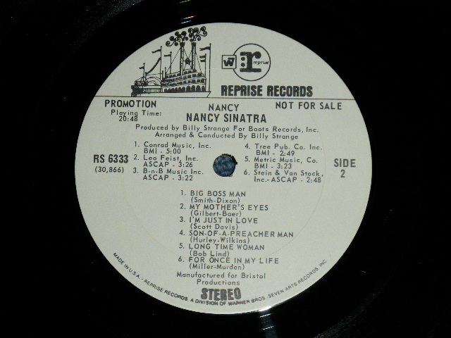 画像: NANCY SINATRA - NANCY (Ex/Ex)  / 1969 US AMERICA ORIGINAL "WHITE LABEL PROMO" STEREO Used   LP 