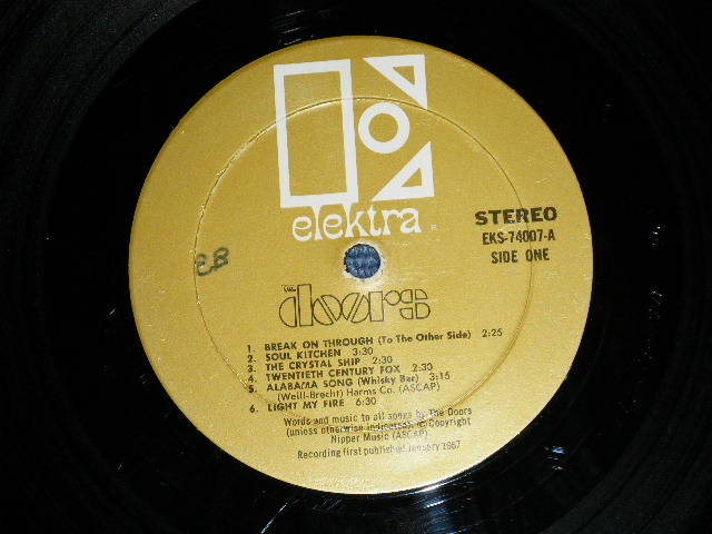 画像: THE DOORS - THE doors ( Matrix # A)EKS 74007 A(M) △9991 / B) EKS 74007 B-2 △9991-x  :VG+++/Ex ) / 1967 US Original 1st Press "GOLD" Label Used STEREO LP 