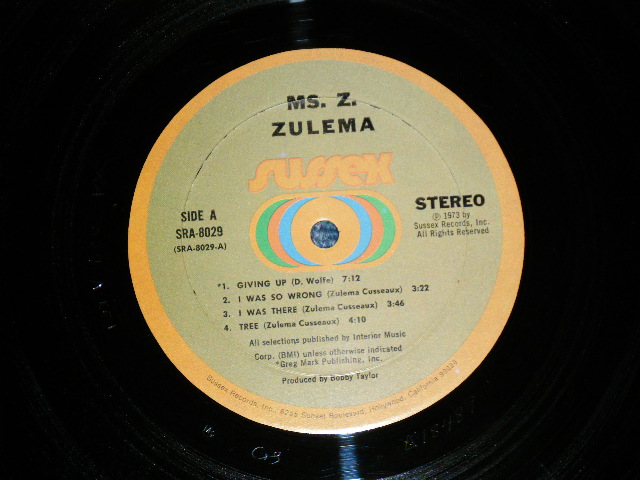 画像: ZULEMA - MS.Z  ( Ex/Ex++ )  / 1973 US AMERICA  ORIGINAL Used LP  
