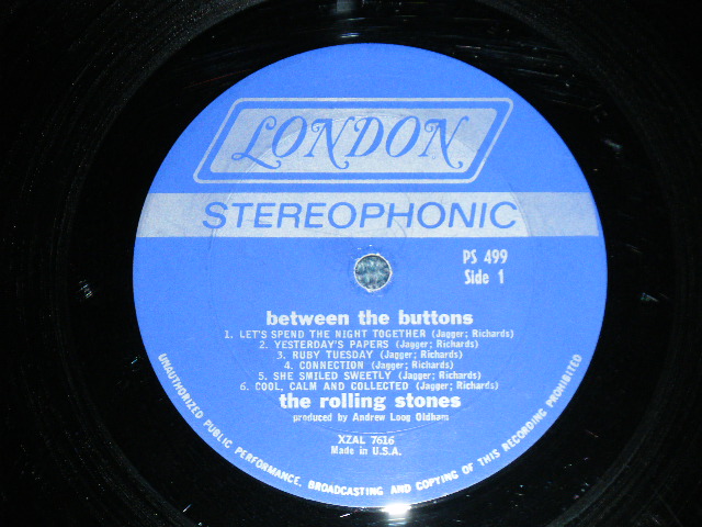 画像: ROLLING STONES - BETWEEN THE BUTTONS (  MATRIX # A) ZAL-7616-1F  PS 499 A  /  B) ZAL 7617-1F  PS 499 B  ) ( MINT-/Ex++ Looks:Ex+ )  / 1967 VERSION  US AMERICA  ORIGINAL  "DARK BLUE LABEL"  STEREO   Used LP