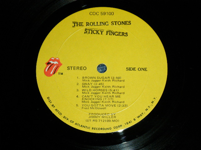 画像: The ROLLING STONES - STICKY FINGERS (Matrix # A) ST-RS-712189 CC MR 15943 (2) Rolling Stones Records B) ST-RS-712190 CC MR 15943-x (7) Rolling Stones Records ) ( Ex++/Ex++   ) / 1971 US AMERICA ORIGINAL "MO Press" "ZIPPER COVER" "1841 BROADWAY Label" Used LP