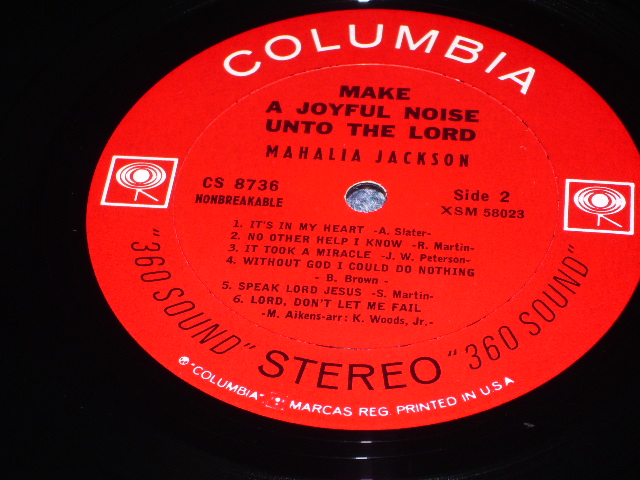 画像: MAHALIA JACKSON - MAKE A JOYFUL NOISE UNTO THE LORD / 1962 US AMERICA ORIGINAL "STEREO"  Used LP 