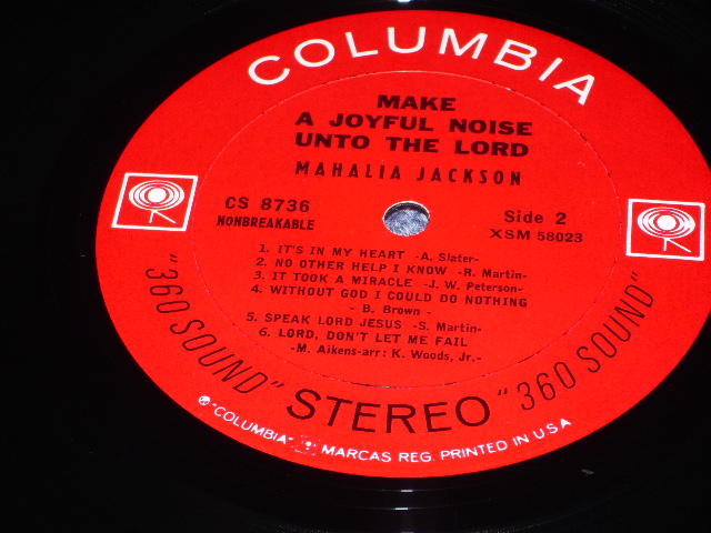 画像: MAHALIA JACKSON - MAKE A JOYFUL NOISE UNTO THE LORD / 1962 US AMERICA ORIGINAL "STEREO"  Used LP 