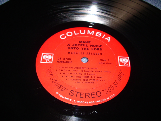 画像: MAHALIA JACKSON - MAKE A JOYFUL NOISE UNTO THE LORD / 1962 US AMERICA ORIGINAL "STEREO"  Used LP 
