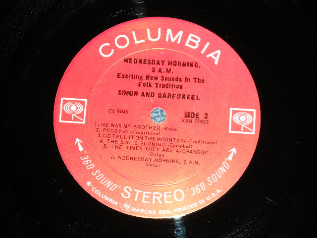 画像: SIMON & GARFUNKEL - WEDNESDAY MORNING,3AM ( Matrix Number : A) XSM 77922-1E/XSM 77923-1Ｈ ) (Ex+/Ex+++ A-2,3,4::Ex) / 1965 US ORIGINAL "360 SOUND Label"  STEREO Used LP