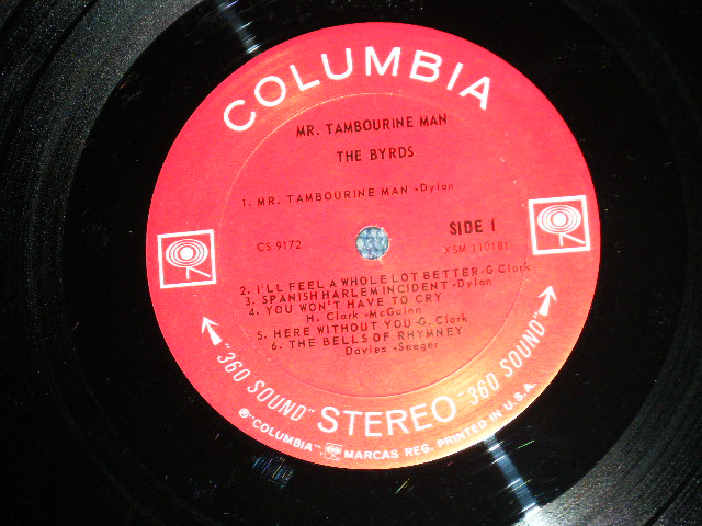 画像: 's THE BYRDS - MR.TAMBOURINE MAN ( Matrix # A)1A /B)1B )( Ex/Ex++ Looks:Ex+++) / 1965 US AMERICA ORIGINAL "360 SOUND Label"  STEREO Used LP 