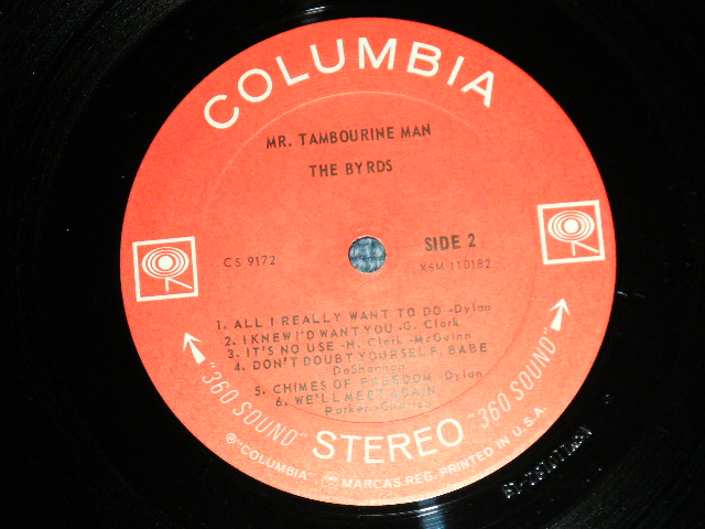 画像: 's THE BYRDS - MR.TAMBOURINE MAN ( Matrix # A)1A /B)1B )( VG++/Ex++) / 1965 US AMERICA ORIGINAL "360 SOUND Label"  STEREO Used LP 