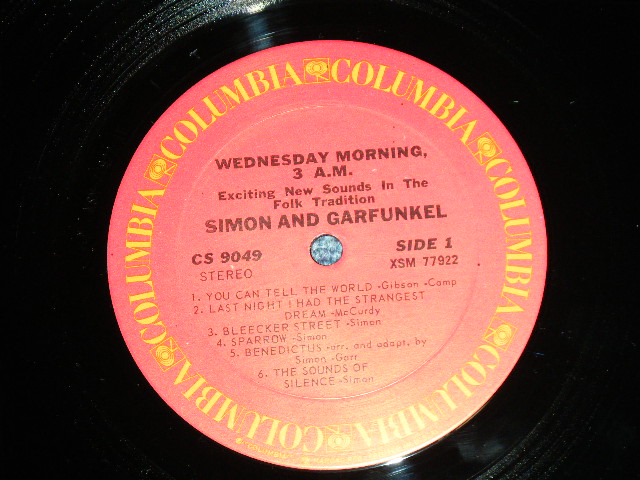 画像: SIMON & GARFUNKEL - WEDNESDAY MORNING,3AM ( Matrix Number : A) XSM 77922-1F/XSM 77923-1K ) ( Ex+/Ex+++ ) / Early 1970's  US  "2nd press Label"  STEREO Used LP