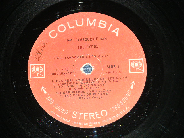 画像: 's THE BYRDS - MR.TAMBOURINE MAN ( Matrix # A)1G /B)1G )( VG++\VG+++ Looks:VG+) / 1965 US AMERICA ORIGINAL "360 SOUND Label"  STEREO Used LP 
