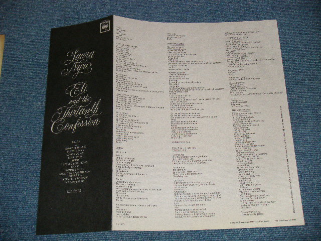 画像: LAURA NYRO - ELI AND THE THIRTEENTH CONFESSION ( With SONG SHEET )( Matrix # A)1C/ B) 1D )( Ex+++/Ex+++ )   /  EARLY 1970's  US AMERICA "2nd Press Label"  Used LP