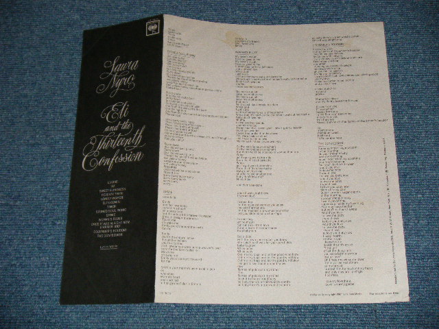 画像: LAURA NYRO - ELI AND THE THIRTEENTH CONFESSION ( With SONG SHEET )( Matrix # A)1C/ B) 1D )( Ex+++/Ex+++ Looks:Ex++)   /  EARLY 1970's  US AMERICA "2nd Press Label"  Used LP