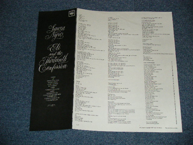 画像: LAURA NYRO - ELI AND THE THIRTEENTH CONFESSION ( With SONG SHEET )( Matrix # A)1J/ B) 1AB )( Ex+/MINT-)   /  Late 1970's  US AMERICA Reissue  Used LP