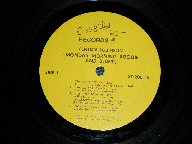 画像: FENTON ROBINSON - MONDAY MORNING BOOGIE & BLUES   ( Ex+++/MINT- ) /   US AMERICA ORIGINAL Used LP  