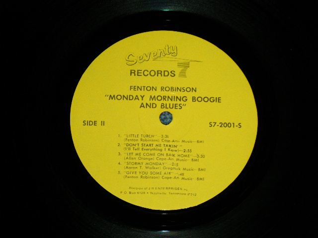 画像: FENTON ROBINSON - MONDAY MORNING BOOGIE & BLUES   ( Ex+++/MINT- ) /   US AMERICA ORIGINAL Used LP  