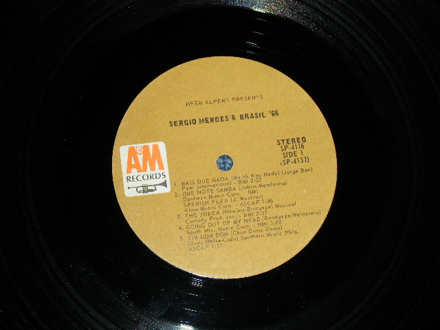 画像: SERGIO MENDES & BRASIL '66 - HERB ALPERT PRESENTS : Debut Album  ( Matrix # : SP-4131-A3-SIDE1 / SP-4132-A5-SIDE 2 ) ( Ex++/Ex++ )  / 1966 US AMERICA Original  "BROWN Label" "STEREO" Used  LP 