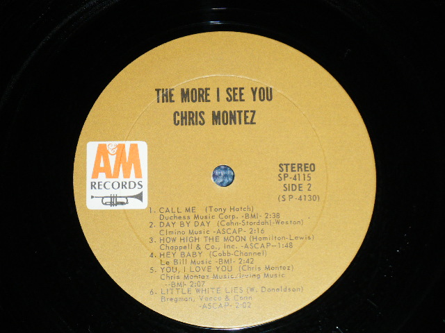 画像: CHRIS MONTEZ - THE MORE I SEE YOU  ( Matrix No. A&M SP-4129-1H / A&M SP-4130-1H )(MINT-, Ex+++/MINT- ) With ORIGINAL INNER SLEEVE  /  1966 US AMERICA ORIGINAL  "BROWN LABEL"  Used  LP 