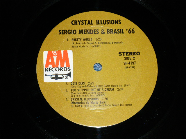 画像: SERGIO MENDES & BRASIL '66 - CRYSTAL ILLUSIONS (Matrix # : A&M SP4293-15 △13658(7)　A&M SP429４-1６ △13658-x (2) ) ( Ex++/Ex++ Looks:Ex+ )  / 1969 US AMERICA Original Stereo "BROWN LABEL"  Used LP 