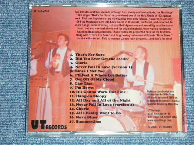画像: The MUSTANGS - RIVERSIDE GARAGE LEGENDS ...AND THAT'S FOR SURE!   ( MINT/MINT) / 2006 US AMERICA  ORIGINAL Used CD 