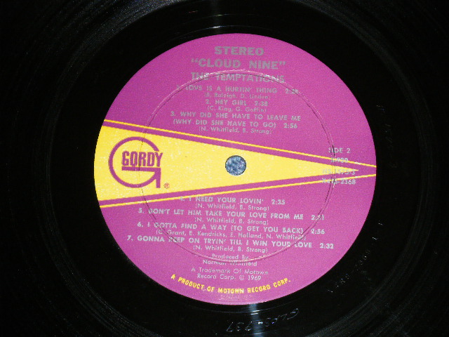 画像: THE TEMPTATIONS - CLOUD NINE ( MINT-/MINT- )  / 1969 US AMERICA ORIGINAL Used LP