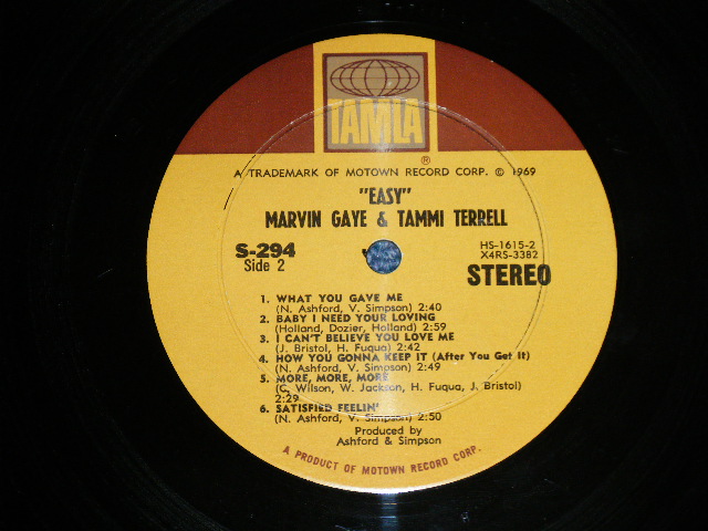 画像: MARVIN GAYE & TAMMI TERRELL - EASY ( Ex++/Ex+++ )  / 1969 AMERICA US ORIGINAL Stereo Used LP 