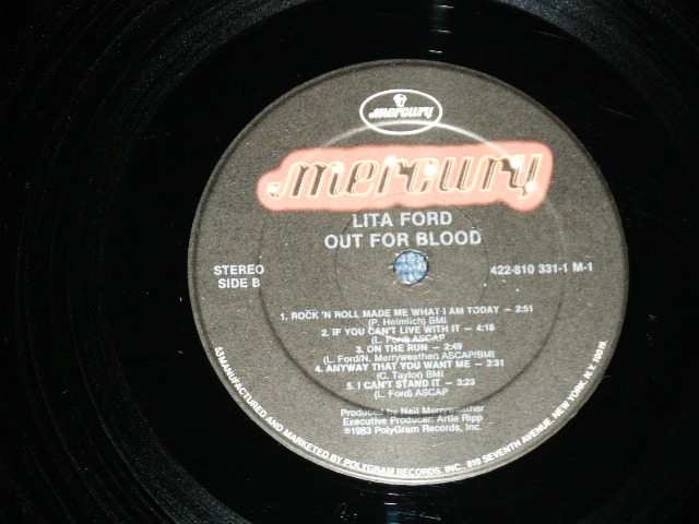 画像: LITA FORD of RUNAWAYS- OUT FOR BLOOD ( MINT/MINT-) / 1983 US AMERICA ORIGINAL Used LP