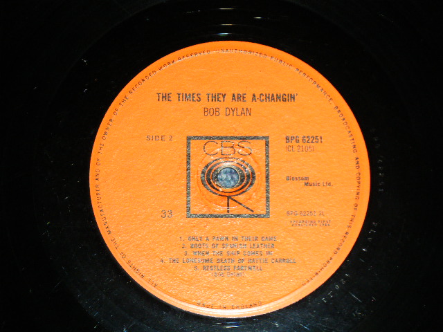 画像: BOB DYLAN - THE TIMES THEY ARE A-CHANGIN'( Matrix # A) 1L ▽ 1=420 116 / B)  2L ▽ 1 420 11)( Ex+/Ex++,Ex B-2 Scrtach JUMP )  /  1964 UK ENGLAND ORIGINAL "MONO"  Used  LP