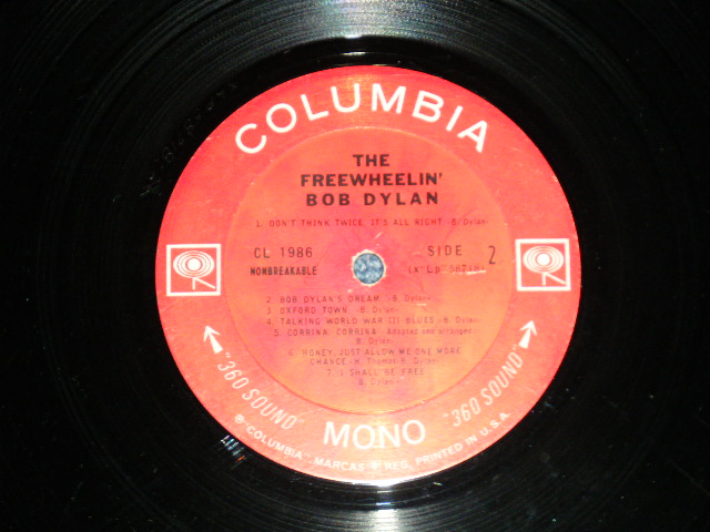画像: BOB DYLAN - THE FREEWHEELIN' ( Matrix # : A)3K (TYPING)/B)2L (Hand Writing) )(VG++/Ex)    /  1966 Version US AMERICA "360 Sound in WHITE Label"  MONO Used  LP