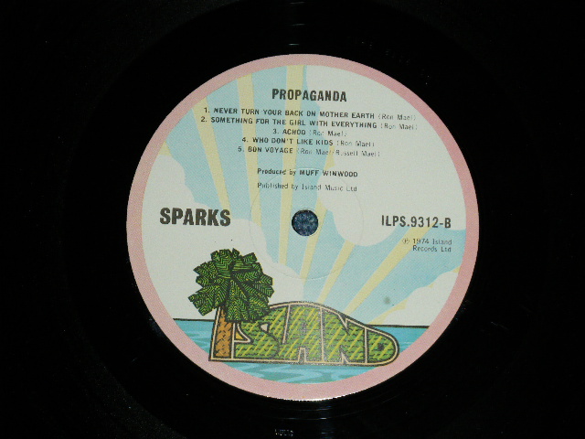画像: SPARKS -  PROPAGANDA (Matrix # : A)1U / B) 1U ) ( Ex+++/Ex+++)  / 1974  UK ENGLAND  ORIGINAL  1st press "PINK RIM" Label  Used LP