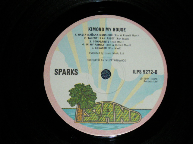 画像: SPARKS - KIMONO MY HOUSE  ( Ex++/Ex+++)  / 1974  UK ENGLAND  ORIGINAL  1st press "PINK RIM" Label  Used LP