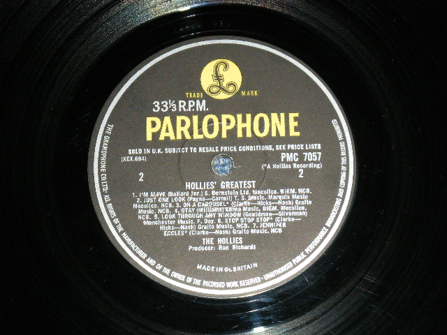 画像: THE HOLLIES - HOLLIES' GREATEST ( Matrix # A:1 /B:1 ) ( Ex++,Ex+/Ex++)  / 1968 UK ENGLAND ORIGINAL "YELLOW PARLOPHONE" MONO  LP 
