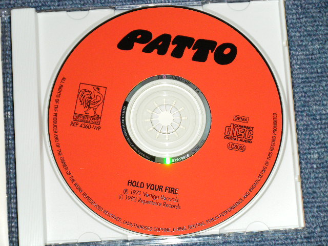 画像: PATTO - HOLD YOUR FIRE (MINT-/MINT)  / 1993 GERMAN GERMANY  Used CD  