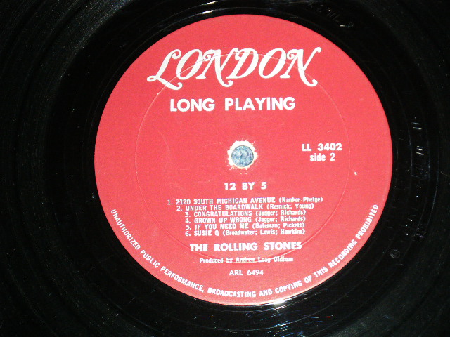画像: THE ROLLING STONES - 12 x 5 ( Unboxed  LONDON on TOP Label  : Matrix Number : A) 1E △7163 /B) 1F △7163  X)( Ex-, Ex+/Ex++ Looks:Ex+) / 1964 US ORIGINAL " Unboxed  LONDON on TOP Label & MAROON Label" MONO Used LP  