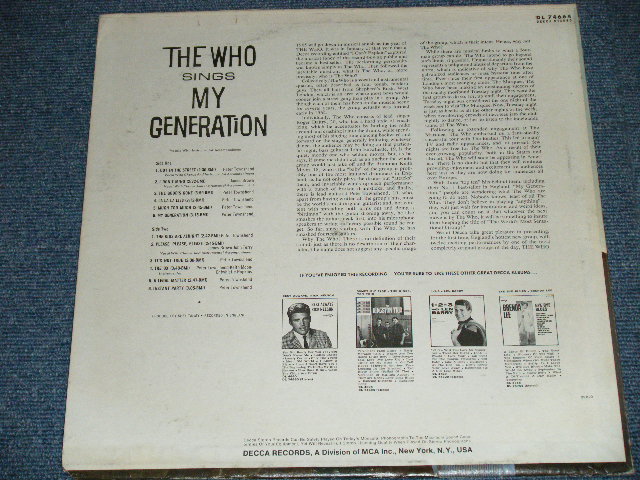 画像: THE WHO  -  MY GENERATION (Ex++/Ex+++ A-3,4:Ex)  / 1966 US AMERICA ORIGINAL STEREO Used  LP 