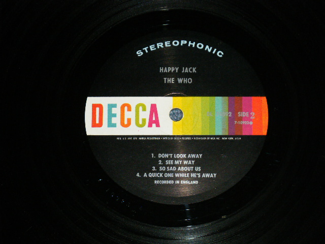 画像: THE WHO  -  HAPPY JACK (VG+/Ex, Ex+)/ 1967 US AMERICA ORIGINAL STEREO  Used  LP 