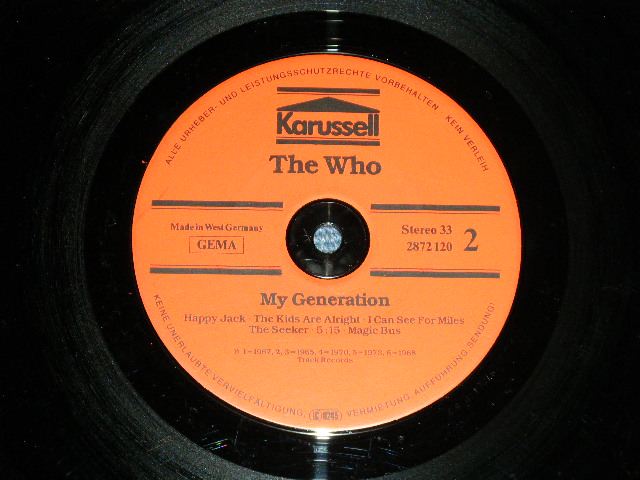 画像: THE WHO  - MY GERENRATION  ( VG+++/Ex++ ) / 1974? GERMAN GERMANY ORIGINAL Used  LP 