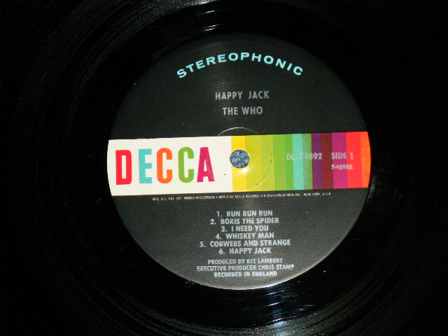 画像: THE WHO  -  HAPPY JACK (Ex++/Ex+++)/ 1967 US AMERICA ORIGINAL STEREO  Used  LP 