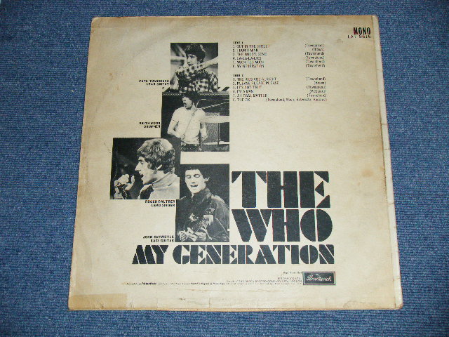 画像: THE WHO  -  MY GENERATION ( Matrix # 1B/1B ) (VG/Ex+) / 1966 UK ENGLAND ORIGINAL MONO Used  LP 