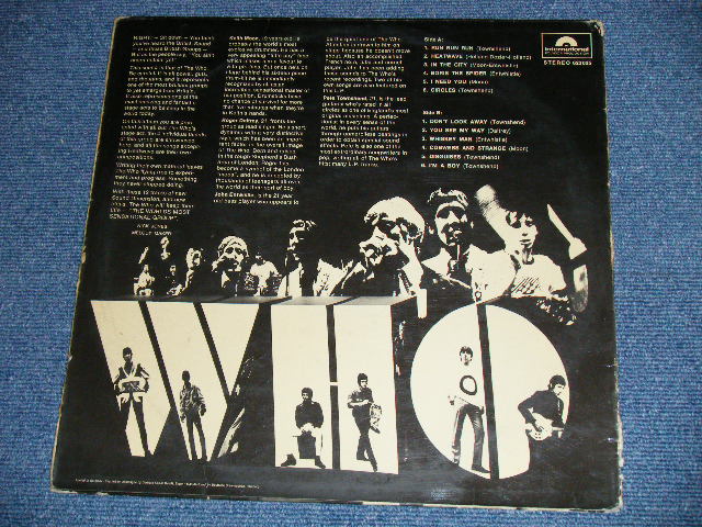 画像: THE WHO  - THE WHO ( Ex-/Ex++ ) / 1960's GERMAN GERMANY ORIGINAL STEREO Used  LP 