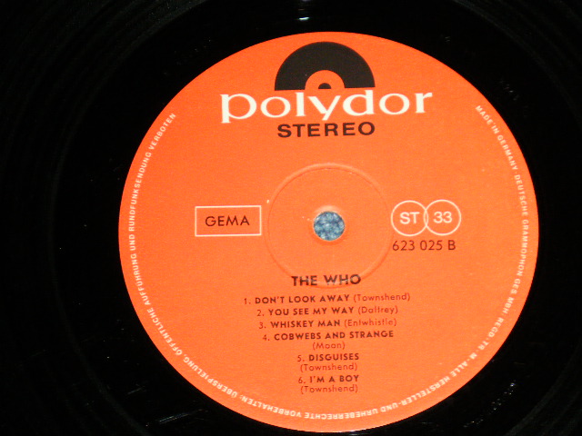 画像: THE WHO  - THE WHO ( Ex-/Ex++ ) / 1960's GERMAN GERMANY ORIGINAL STEREO Used  LP 