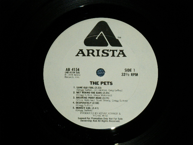 画像: THE PETS -WET BEHIND THE EARS : Funky Rock!!! (Ex+/./Ex+) / 1978 US ORIGINAL "WHITE LABEL PROMO"  Used  LP 