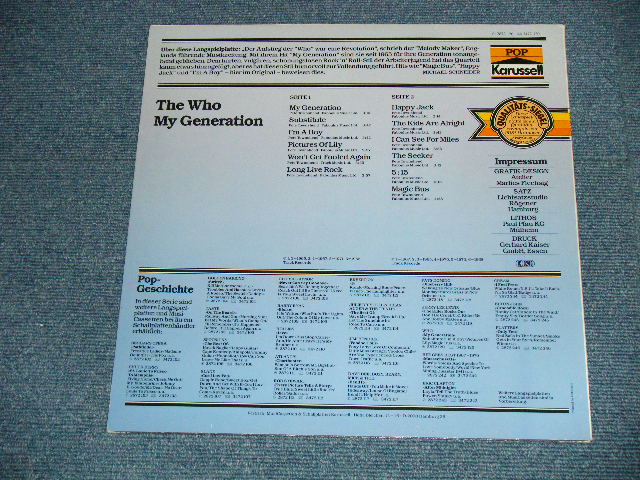 画像: THE WHO  - MY GERENRATION  ( Ex+++/MINT- ) / 1974? GERMAN GERMANY ORIGINAL Used  LP 