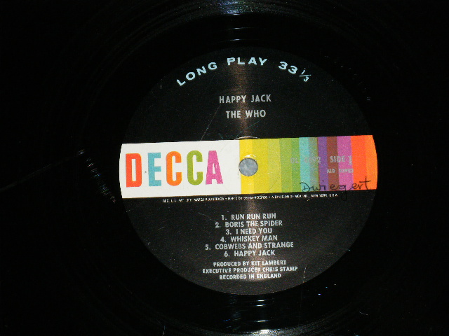 画像: THE WHO  -  HAPPY JACK ( Ex+/Ex++ Looks:Ex+)  / 1967 US AMERICA ORIGINAL MONO Used  LP 